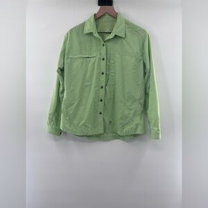 Mountain Hardwear Canyon Light Green Outdoor Hiking Button Down Shirt Size 10